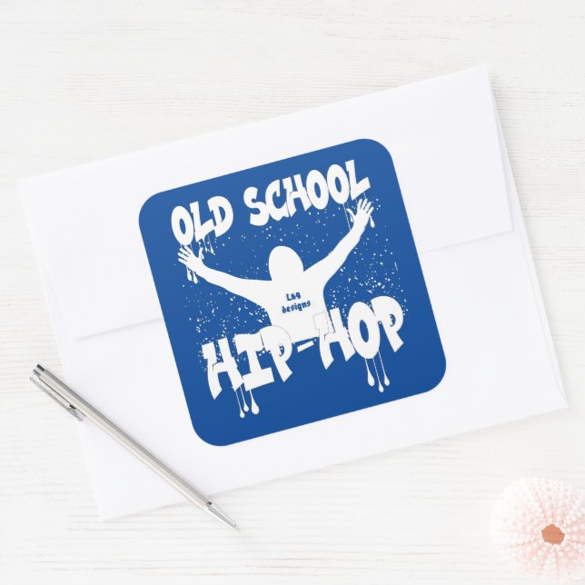 OLD SCHOOL HIP HOP funny music                     Square Sticker (Envelope)