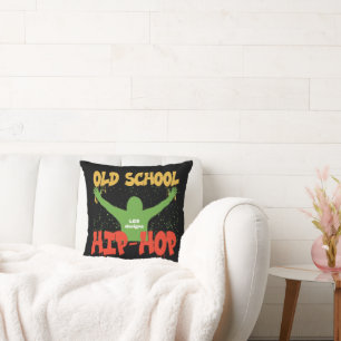 OLD SCHOOL HIP HOP funny music Throw Pillow