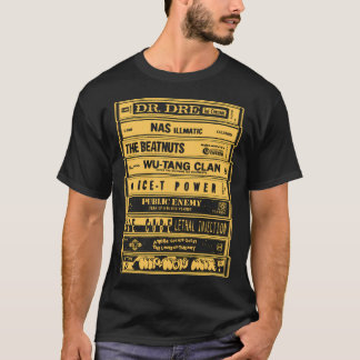 Old School Hip Hop Rap Music Cassette Stack T-Shirt