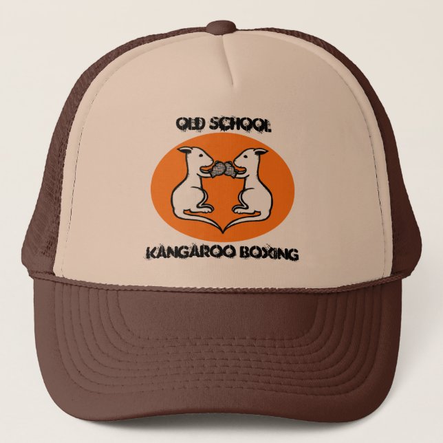 Old School Kangaroo Boxing Baseball Hat Cap (Front)