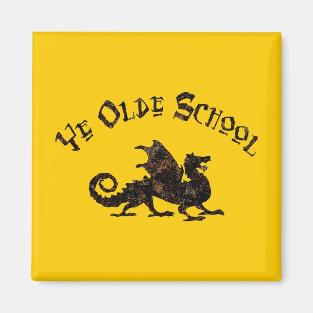 Old School - Medieval Dragon King Arthur Knights Magnet (Front)