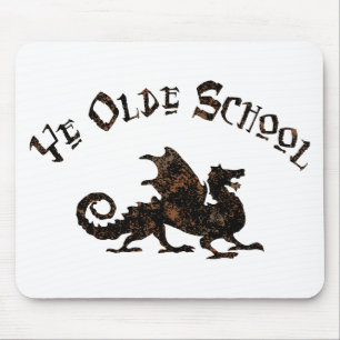 Old School - Medieval Dragon King Arthur Knights Mouse Pad