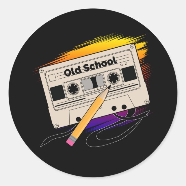 Old School Memories Classic Round Sticker (Front)