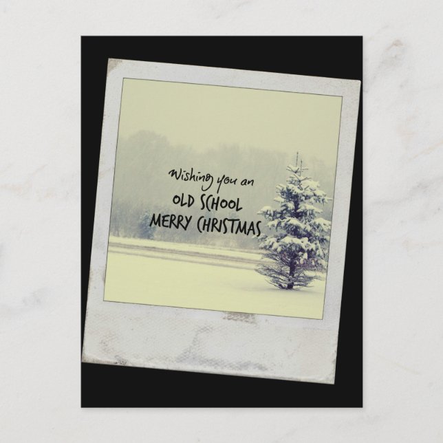 Old School Merry Christmas Holiday Postcard (Front)