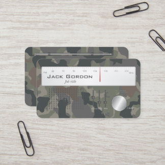 Old school military camouflage radio business card