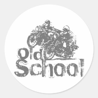 Old School Motorcycle Racing Classic Round Sticker
