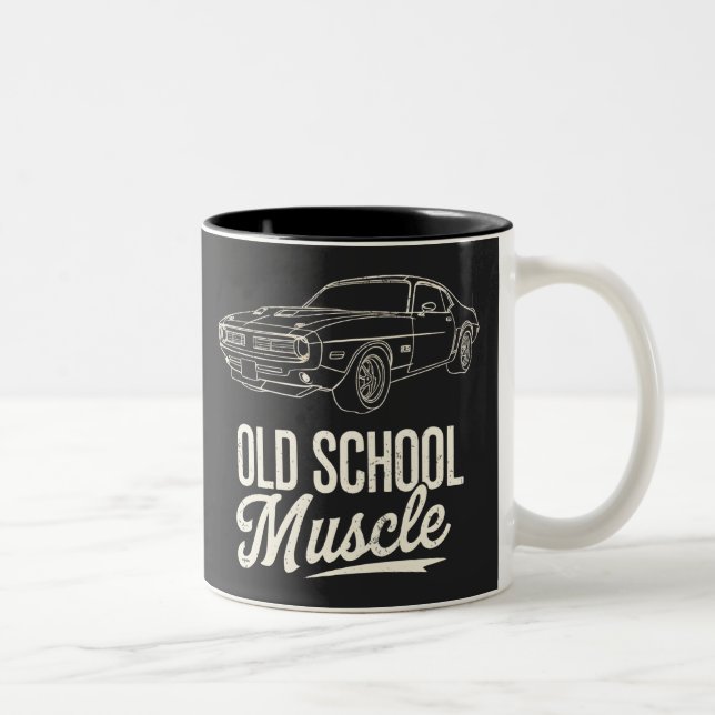Old School Muscle  Two-Tone Coffee Mug (Right)