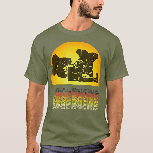 Old School Nostalgia Front Engine Dragster T-Shirt (Front)