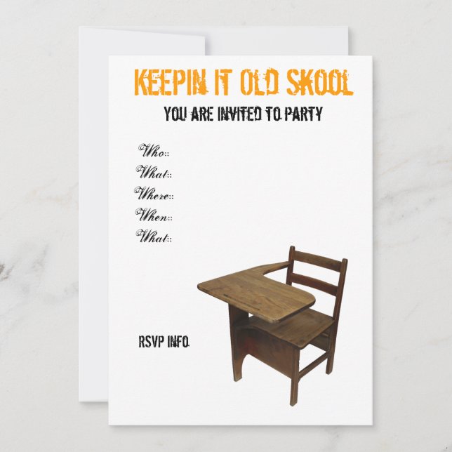 Old School Party Invitation (Front)