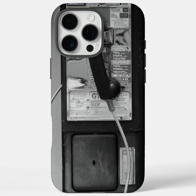 Old School Pay Phone Iphone Case (Back)
