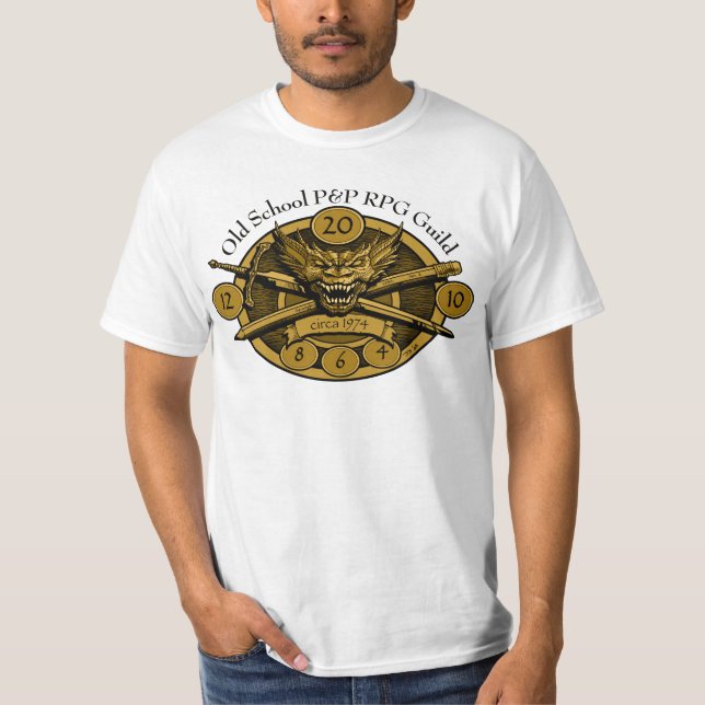 Old School pen & Paper RPG Guild T-Shirt (Front)