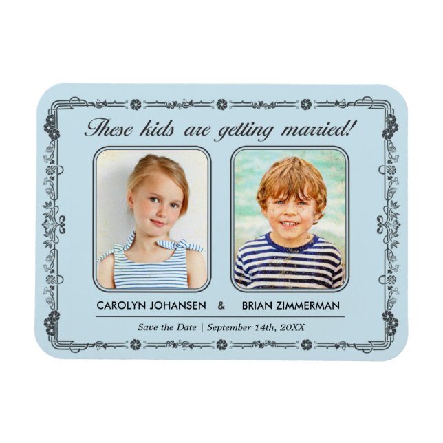 Old School Photo Save the Date Magnet (Horizontal)