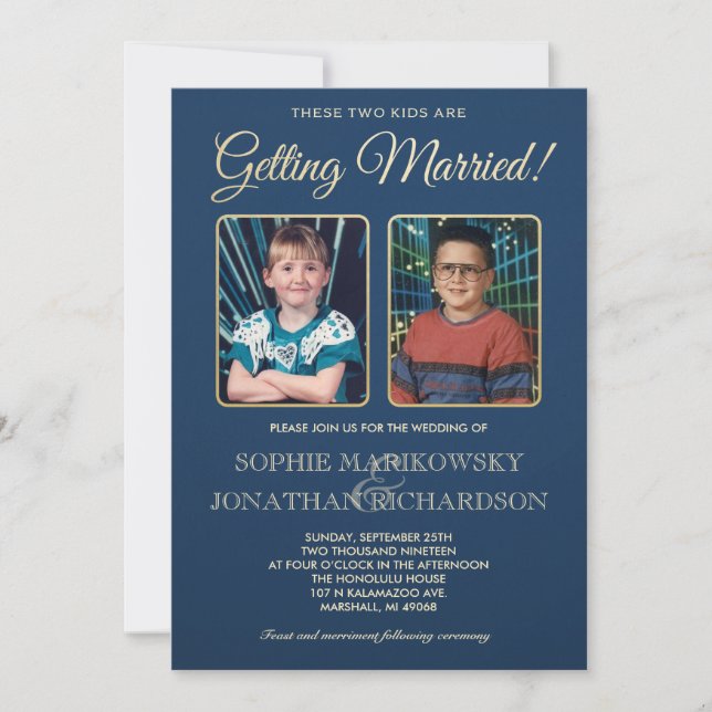 Old School Photos Wedding Invitation (Front)