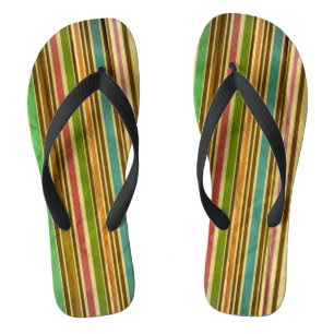 Old School Pin Stripes Pattern Flip Flops