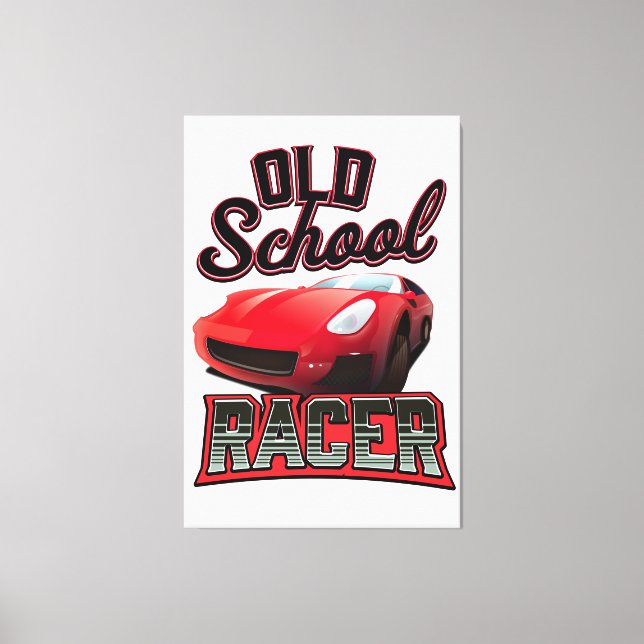 Old School Racer Logo Canvas Print (Front)