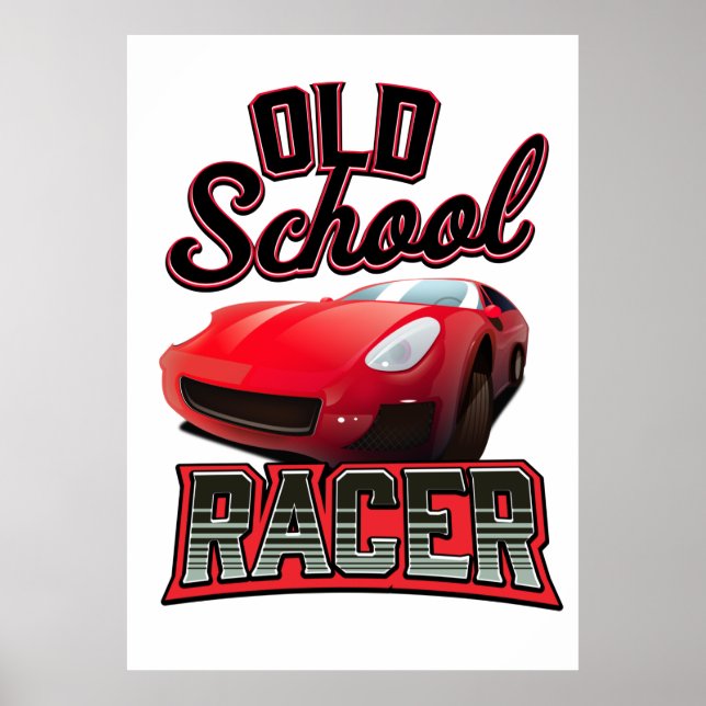 Old School Racer Logo Poster (Front)