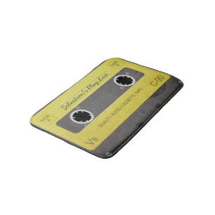 Old School Retro Music Tape Personalized Bath Mat