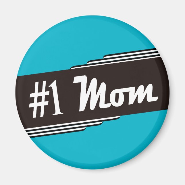 Old School Retro Vintage #1 Mom Magnet (Front)