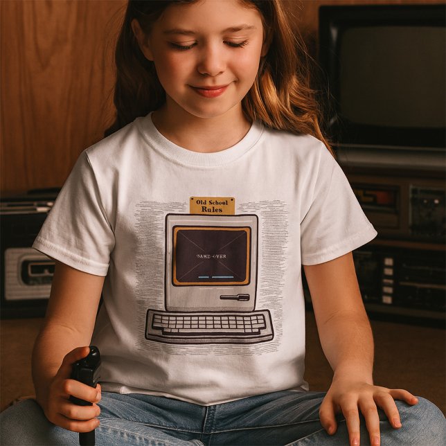 Old School Rules Retro Computer Game Over T-Shirt (Creator Uploaded)