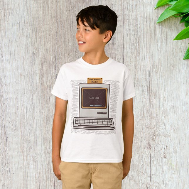 Old School Rules Retro Computer Game Over T-Shirt (Creator Uploaded)