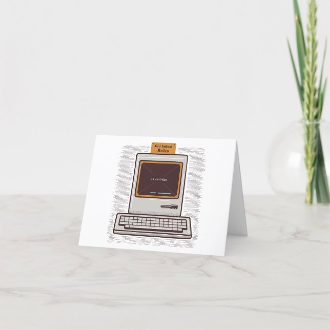 Old School Rules Retro Computer Game Over Thank You Card (Creator Uploaded)