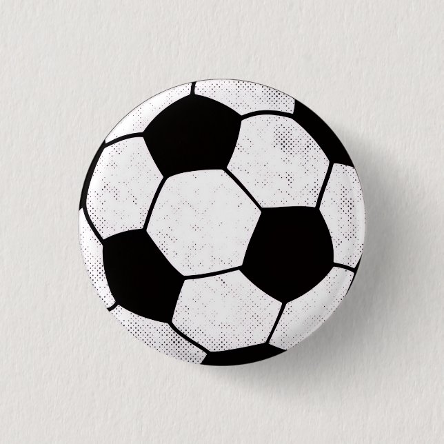 Old School Soccer Pitch Aesthetic Graphic Style 1 Inch Round Button (Front)