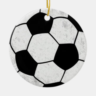 Old School Soccer Pitch Aesthetic Graphic Style Ceramic Ornament