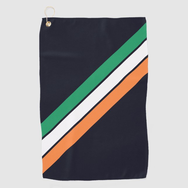Old School Striped 70s 80s Retro Racing Stripes Golf Towel (Front)