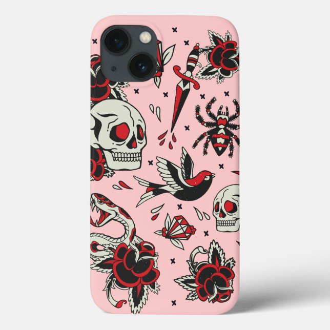 Old School Tattoo Case-Mate iPhone Case (Back)