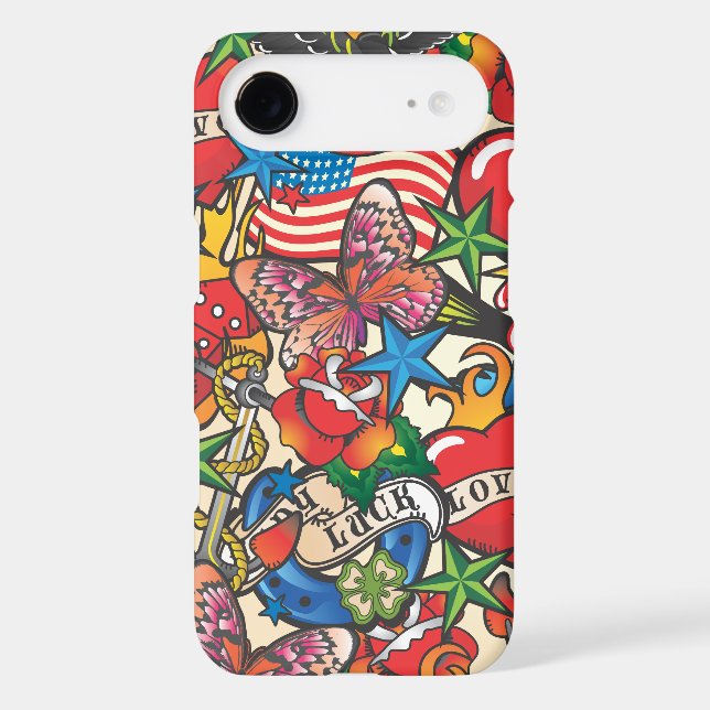 Old School Tattoo Cell Phone Cover Case (Back)