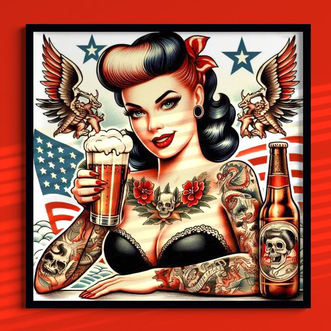 Old School Tattoo Girl Poster (Creator Uploaded)