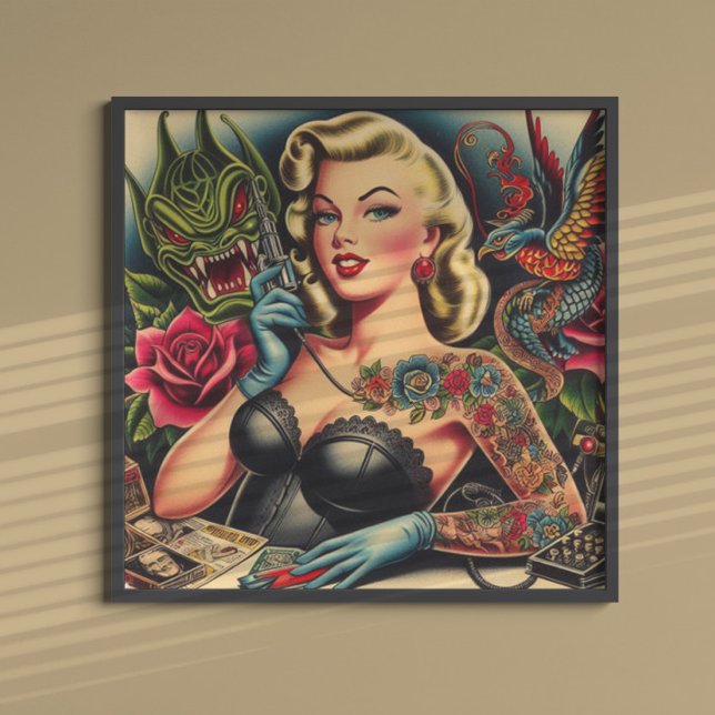 Old School Tattoo Girl Poster (Creator Uploaded)