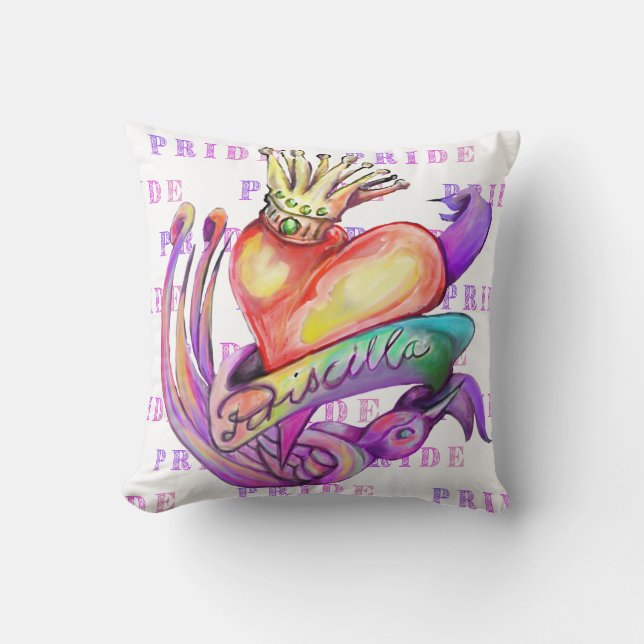 Old school tattoo in pride colours  throw pillow (Front)