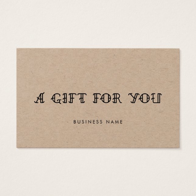 Old school Tattoo parlor kraft gift certificate (Front)