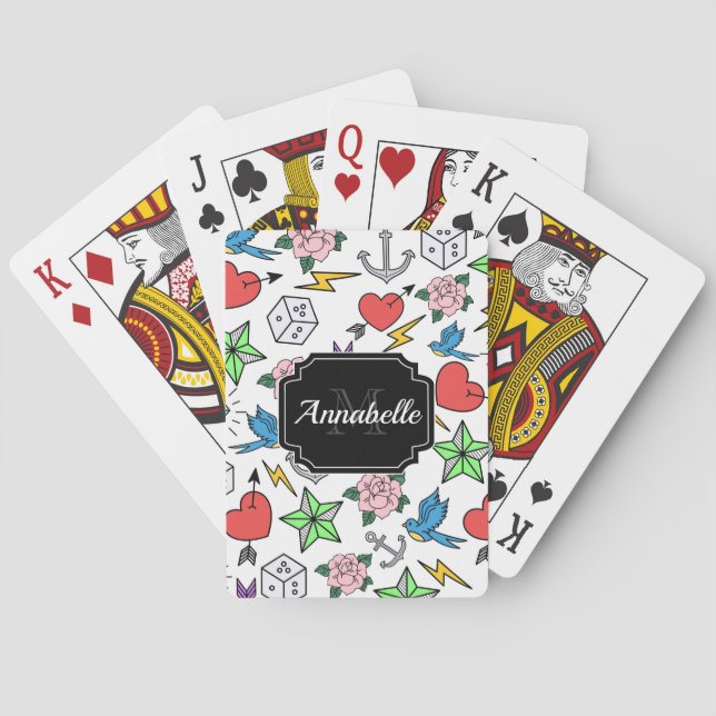 Old School Tattoo Playing Cards (Back)
