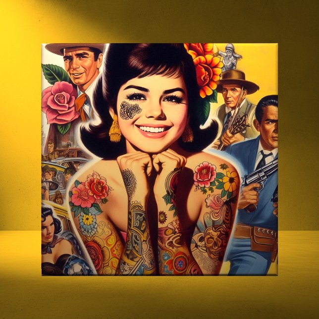 Old School Tattooed Girl Tile (Creator Uploaded)