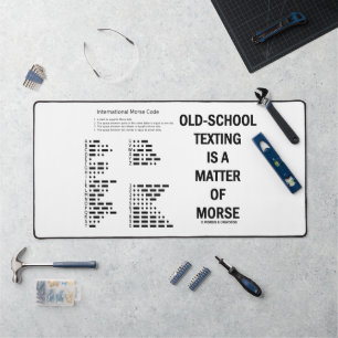 Old-School Texting Is A Matter Of Morse Geek Humor Desk Mat