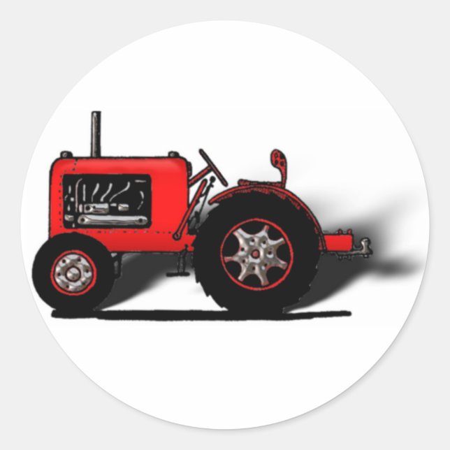 Old School Tractor Classic Round Sticker (Front)