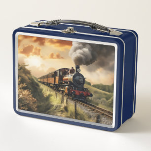 Old-School Train Metal Lunch Box