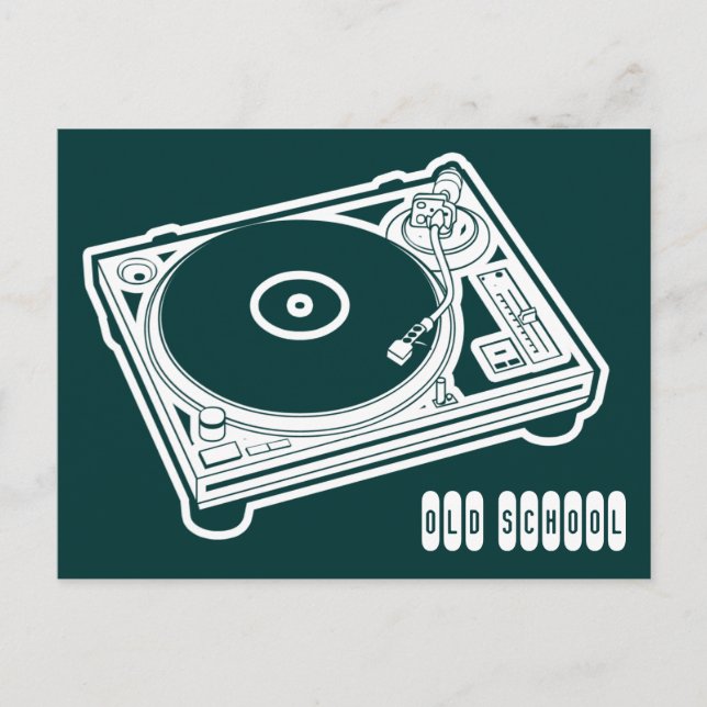 Old School Turntable Postcard (Front)