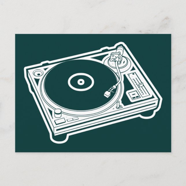 Old School Turntable Postcard (Front)