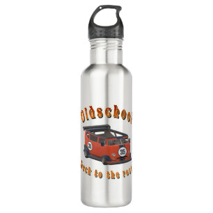 Old school, vintage car in red 710 ml water bottle