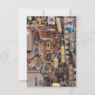 old school vintage circuit board with resistors