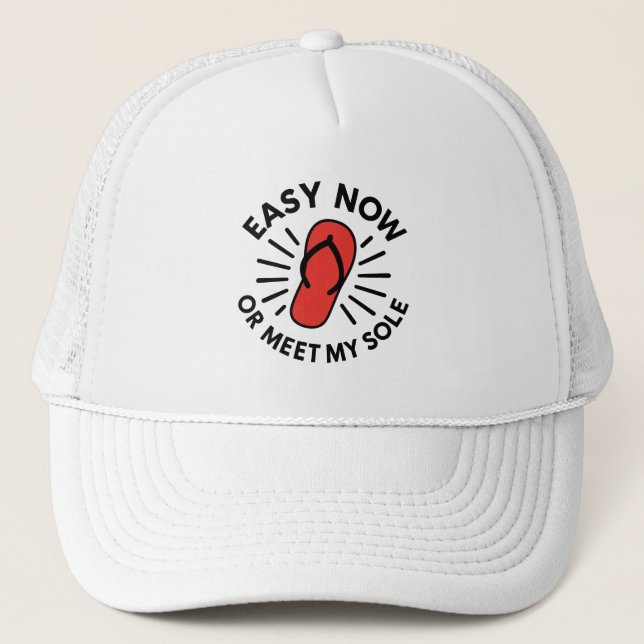 Old School Warning Humour Trucker Hat (Front)