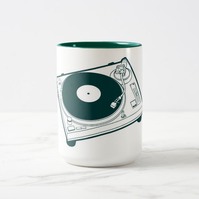 Old School Wax / Turntable Two-Tone Coffee Mug (Center)