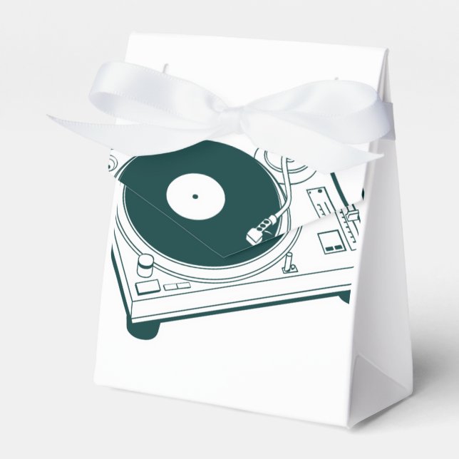 Old School Wax (Vinyl) Turntable Favor Box (Front Side)