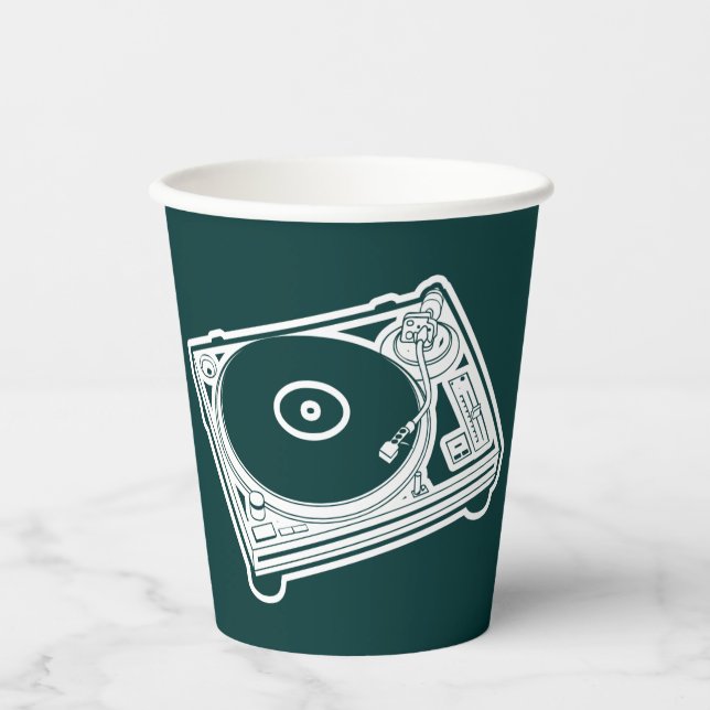 Old School Wax (Vinyl) Turntable Paper Cups (Front)