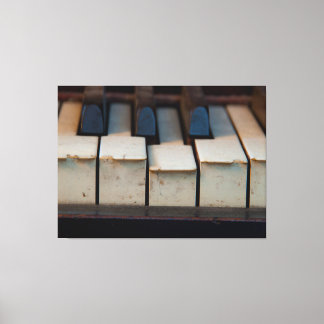 Old Schultz Ivory Chipped Piano Keys Canvas Print