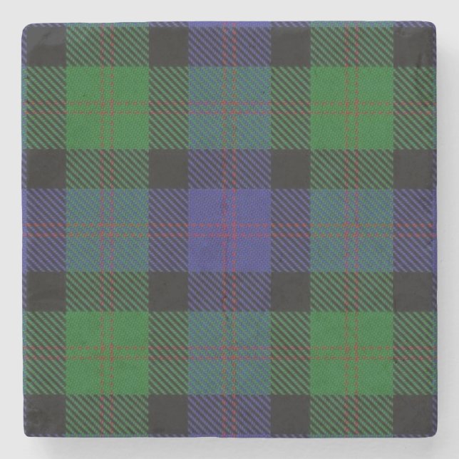 Old Scots Tavern Clan Blair Tartan Stone Coaster (Front)