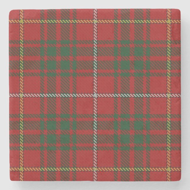 Old Scots Tavern Clan Bruce Tartan Stone Coaster (Front)